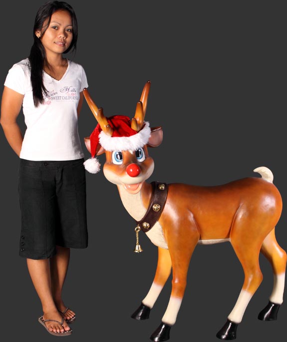 Fiberglass Standing Reindeer