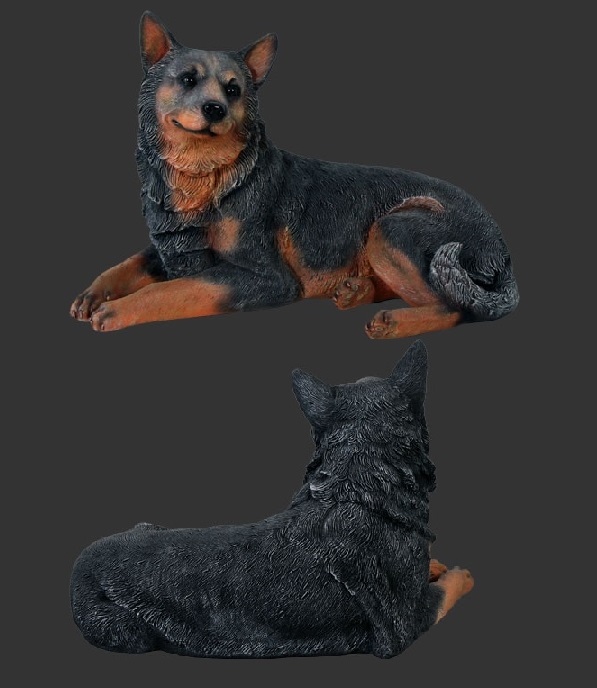 blue heeler garden statue