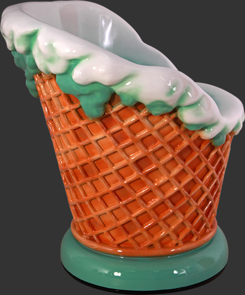 Fiberglass Mint Flavor Ice Cream Chair