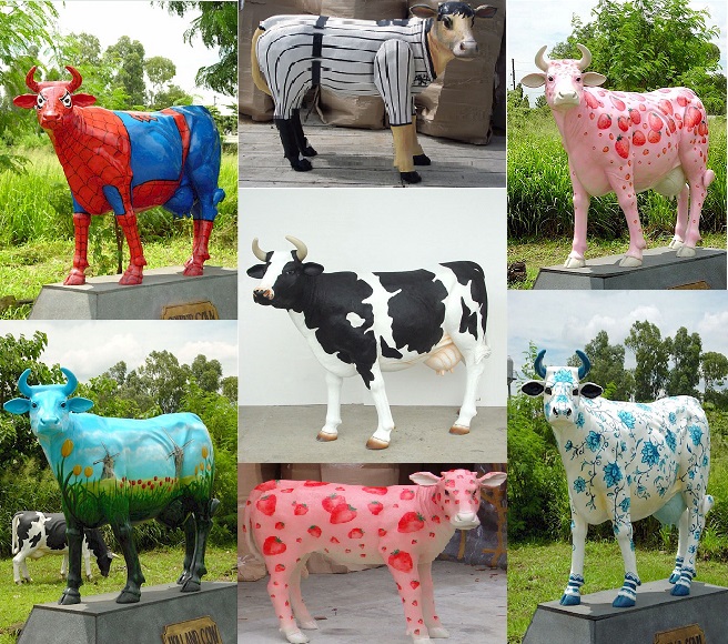 Custom Painted Cows Custom painted life size cow statue [COW1625