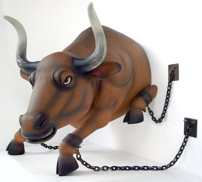 Fiberglass Bull Statues (Wall Mount) Fiberglass Bull Statues [FIBH2464