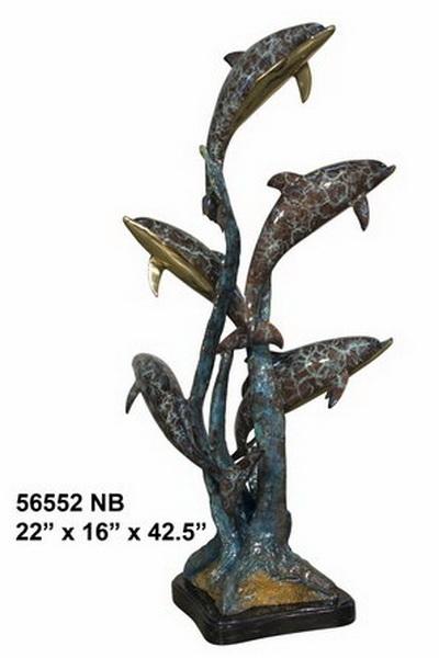 Bronze Dolphins Statue - Click Image to Close