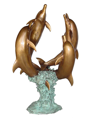Bronze 4 Dolphin Fountain