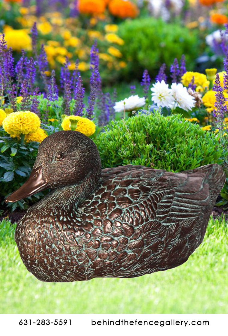 Female Mallard Duck Statue in Bronze Finish