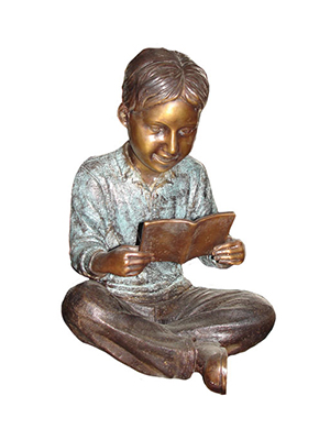 Bronze Boy Reading Book
