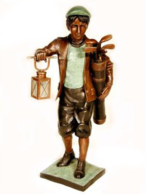 Bronze Boy Holding Lantern