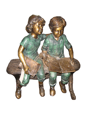 Bronze Children on Bench