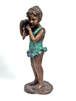 Bronze Girl holding a Sea Shell Fountain