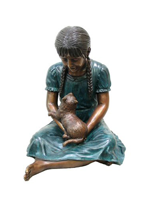 Bronze Girl with Cat