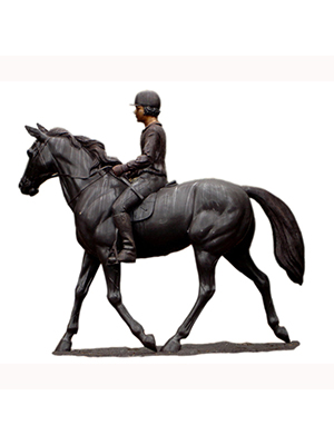 Bronze Lifesize Jockey on Horse