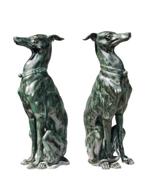Bronze Sitting Grayhound