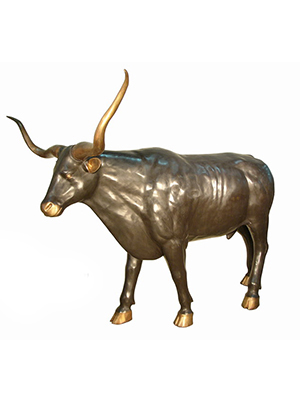 Bronze Longhorn Steer Statue