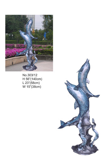Two Dolphins Fountain 56\"H