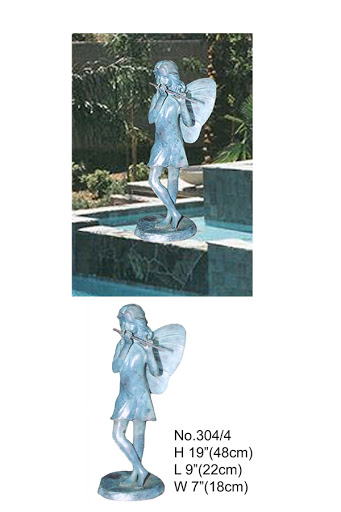 Standing Fairy with Flute 19"H