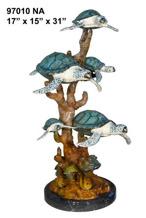 5 Bronze Sea Turtles - Click Image to Close