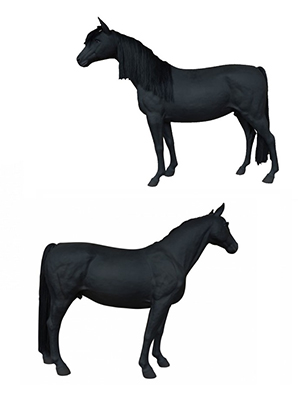 Black Stallion Horse Statue