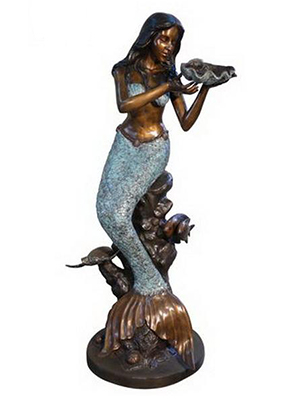 Bronze Mermaid with Shell Fountain