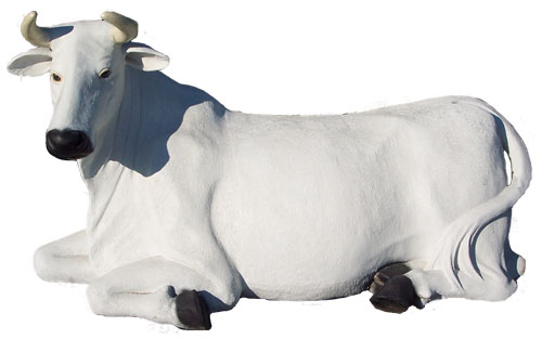 Cow Laying Down - White (with or without Horns)