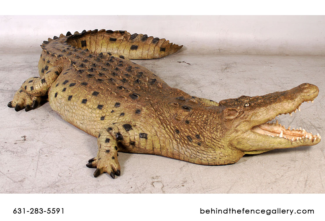 Crocodile 12ft. Statue - Mouth Open