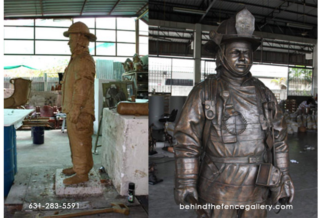 Custom Bronze Fire Fighter Statue