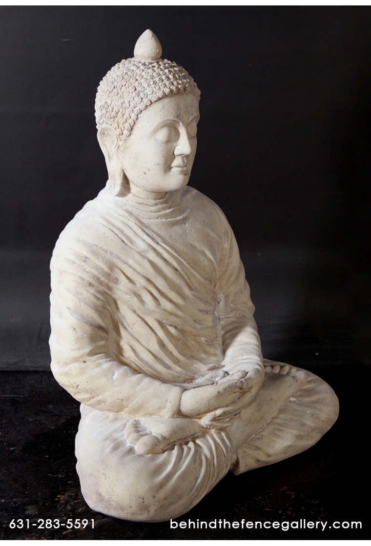 Divine Buddha Statue in Roman Stone Finish