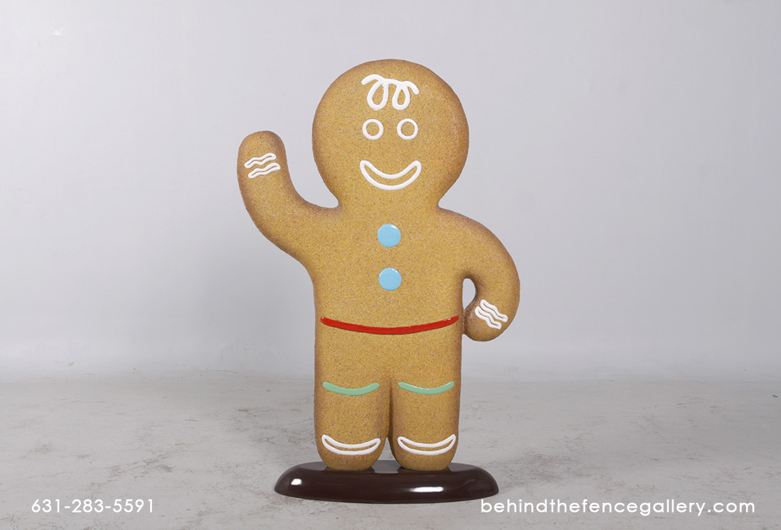 Gingerbread Boy Statue Christmas Theme Prop - Click Image to Close