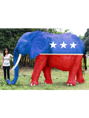 Jumbo Republican Elephant Statue - Click Image to Close