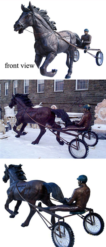 Bronze Sulky with Horse / Life-Size