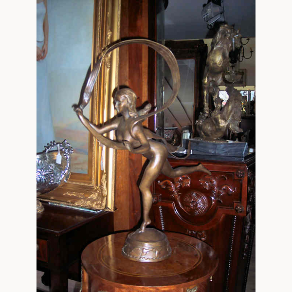 Bronze Girl Dancing with Ribbon