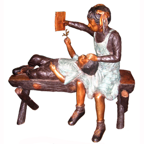 Bronze Children on Bench