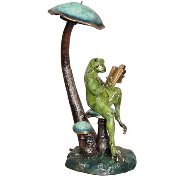 Bronze Frog reading Book