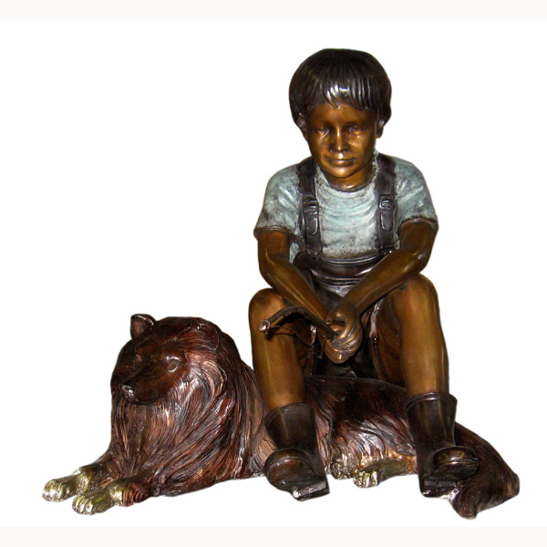 Bronze Boy Fishing with Colly