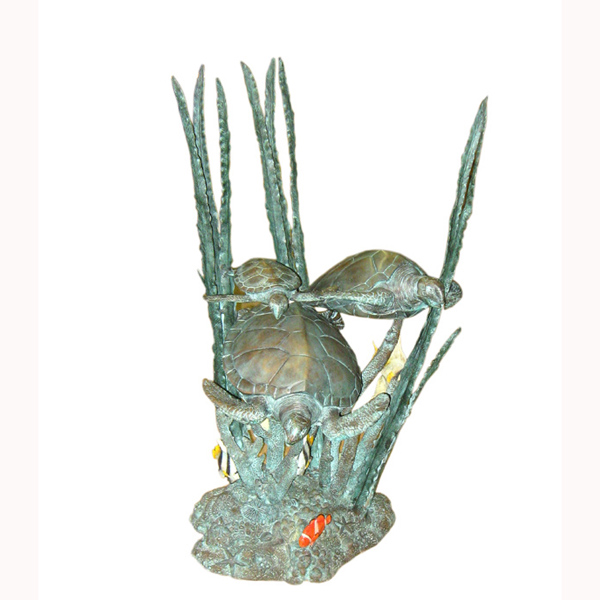 Bronze 3 Turtles in Sea Fountain