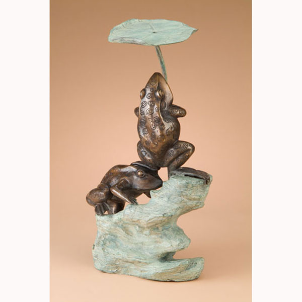 Bronze Under the Lily Pad Fountain - Click Image to Close