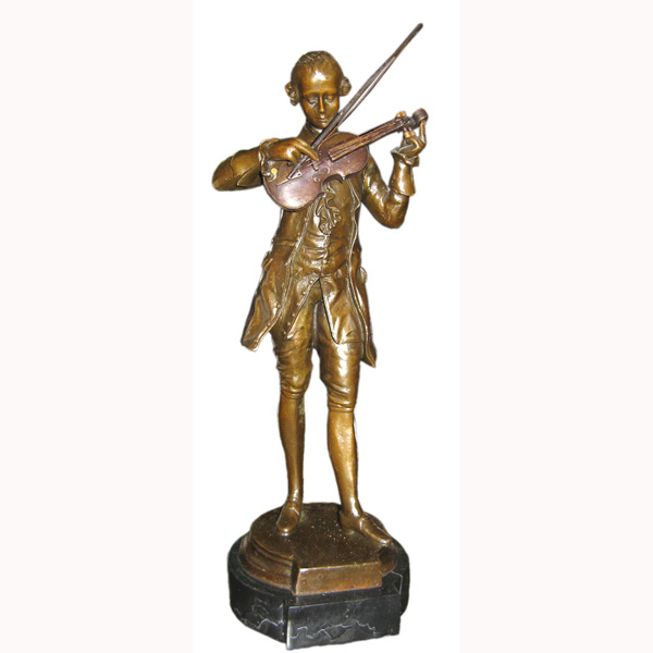 Bronze Mozart with Violin - Click Image to Close