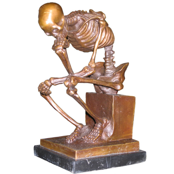 Bronze Skeleton of Man thinking