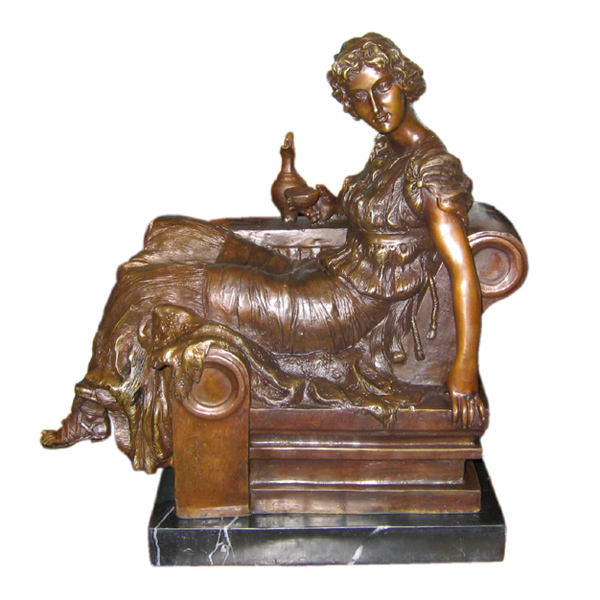 Bronze Lady on Couch