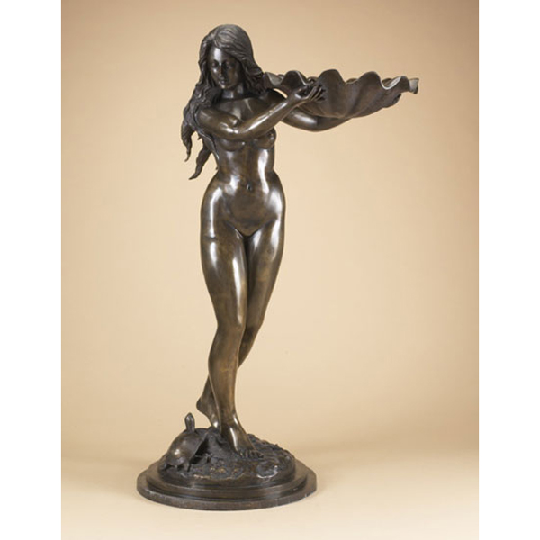 Bronze Woman Holding Shell