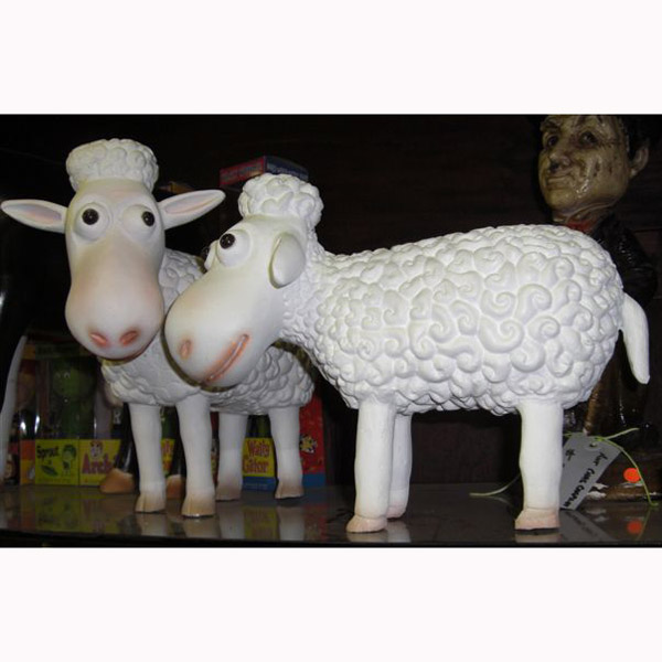 Small Funny Sheep with Ears Up or Ears Down