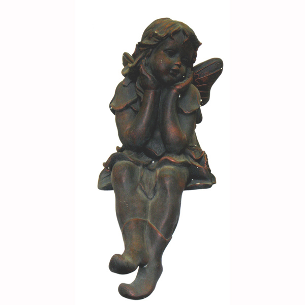 Fiberglass Fairy with Hands on Cheek