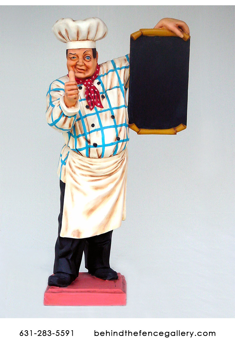 Baker with Menu Statue - 6ft.