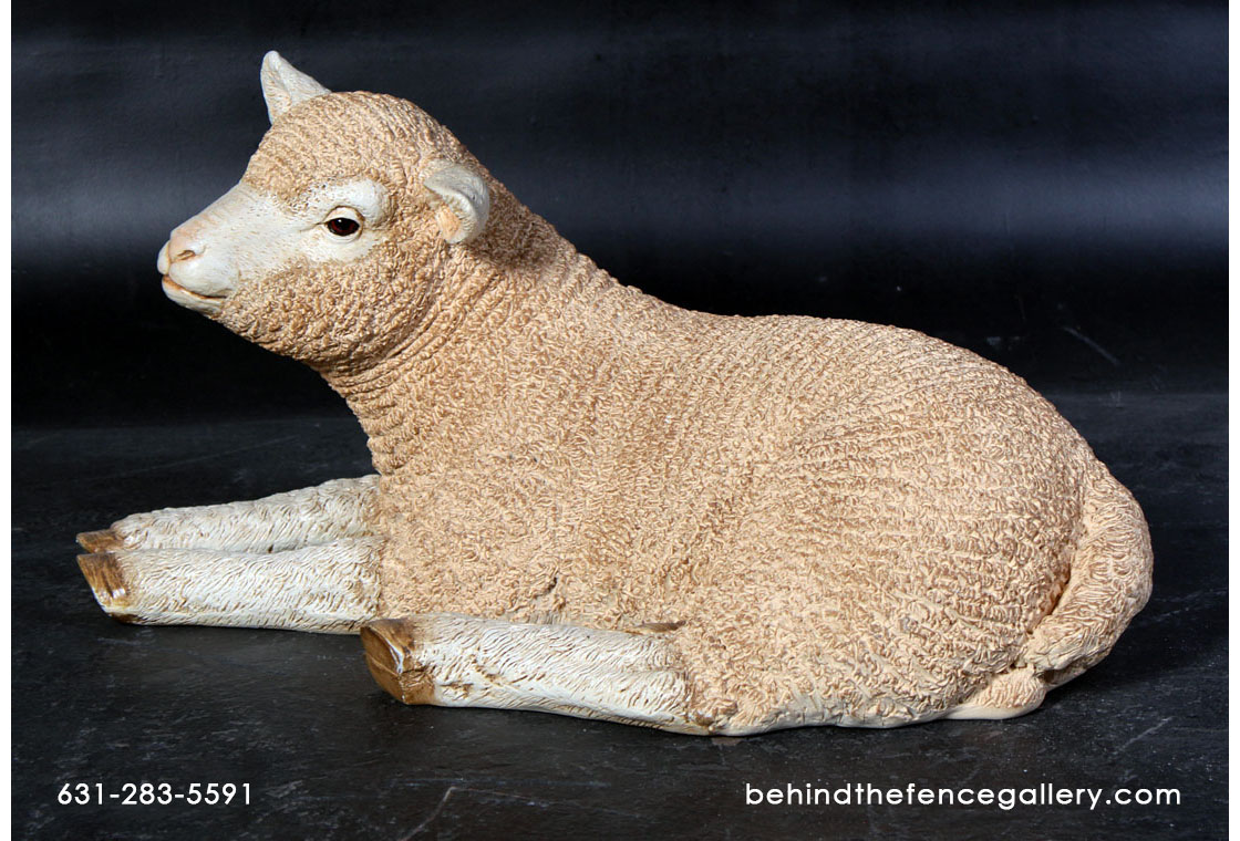 Merino Lamb Resting Statue