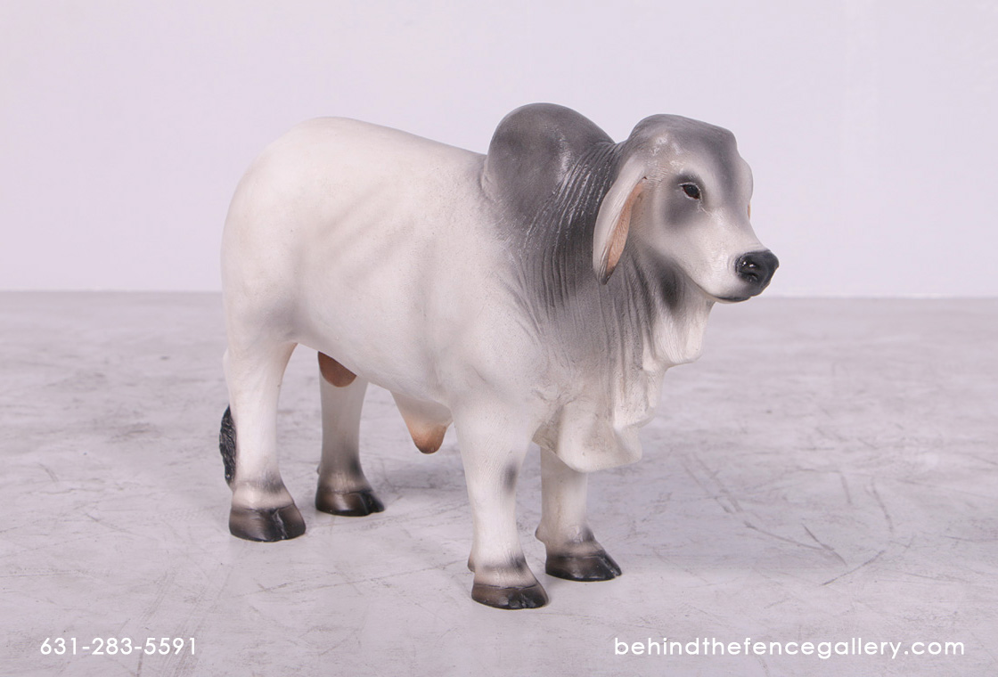 Mini White Brahman Bull Statue
