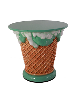 Fiberglass Mint Flavor Ice Cream Table