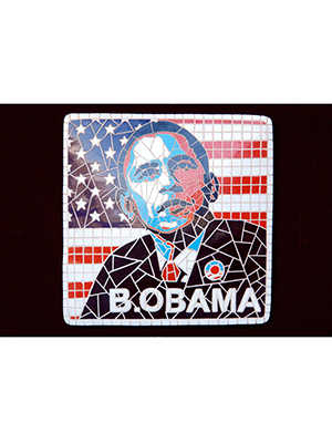 Man in Mosaic Decor Barack Obama
