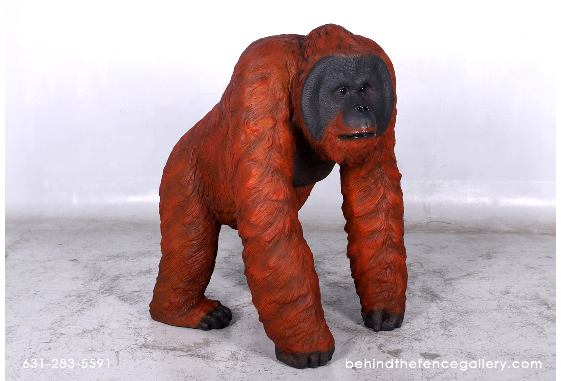 Walking Male Orangutan Statue