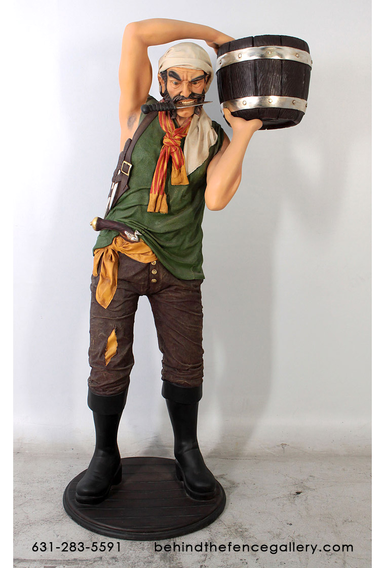 Pirate with Barrel Statue Type A