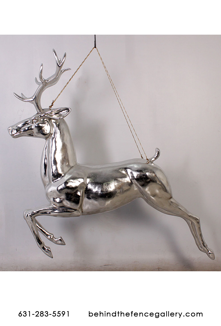 Hanging Silver Reindeer Statue - Click Image to Close