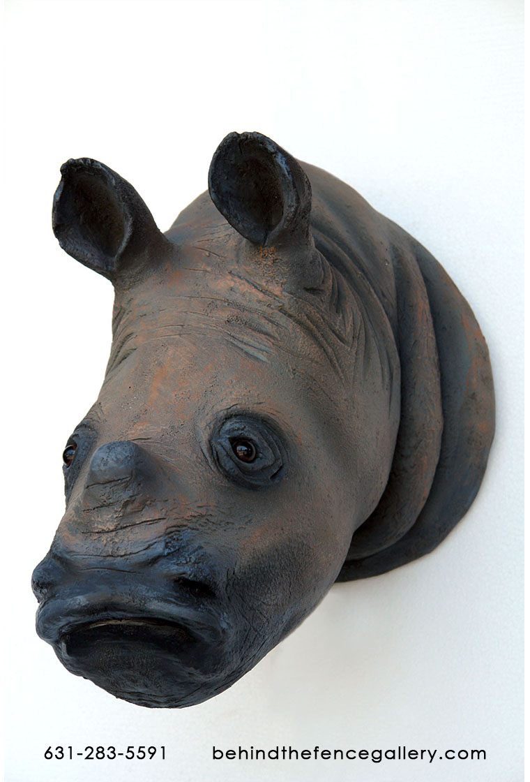 Rhinoceros Head Wall Mount - Click Image to Close