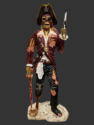 Skeleton Pirate Captain with Gun